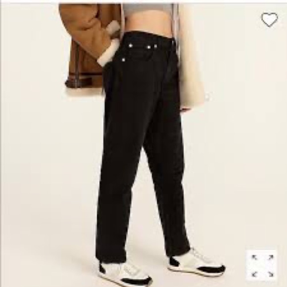 J Crew Black High Waisted Slouchy Boyfriend Jeans size 28